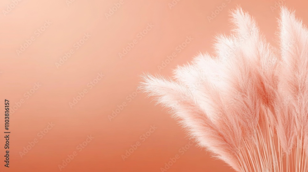 Obraz premium Close-up group pampas grass leaves vase are white An elegant and serene
