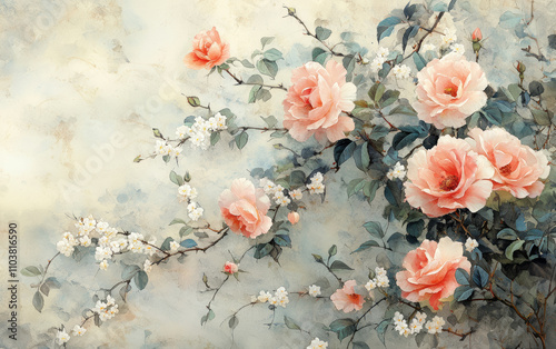 Wallpaper Mural Vintage floral texture art background
 Torontodigital.ca