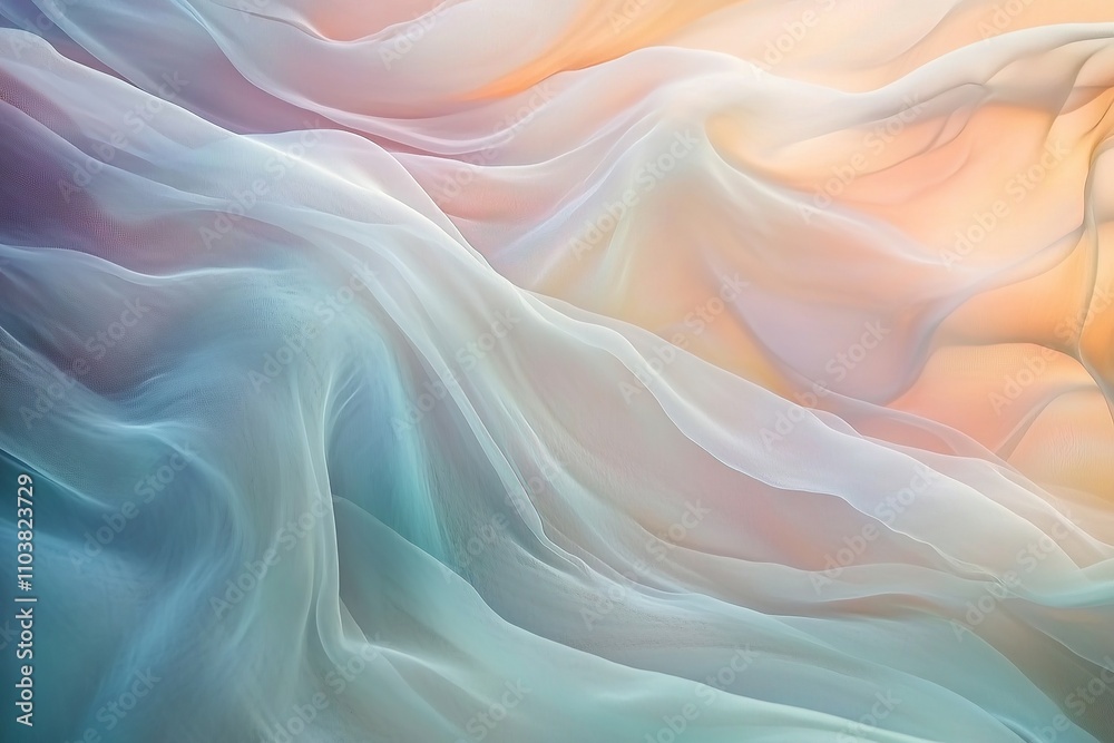 Soft pastel fabric with flowing translucent texture. Soft pastel fabric with flowing translucent texture.