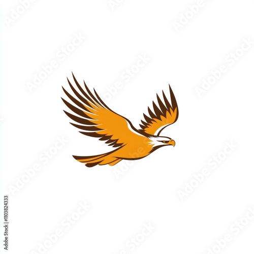 Majestic orange eagle in flight, vector illustration. photo