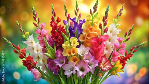 Stunning 3D Birth Month Bouquet of Gladiolus Flowers Custom Floral Arrangements for Every Month, Perfect for Celebrations and Special Occasions