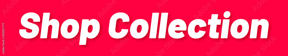 Shop Collection Stamp, Red Background with Shop Collection Word Rubber Stamp Banner