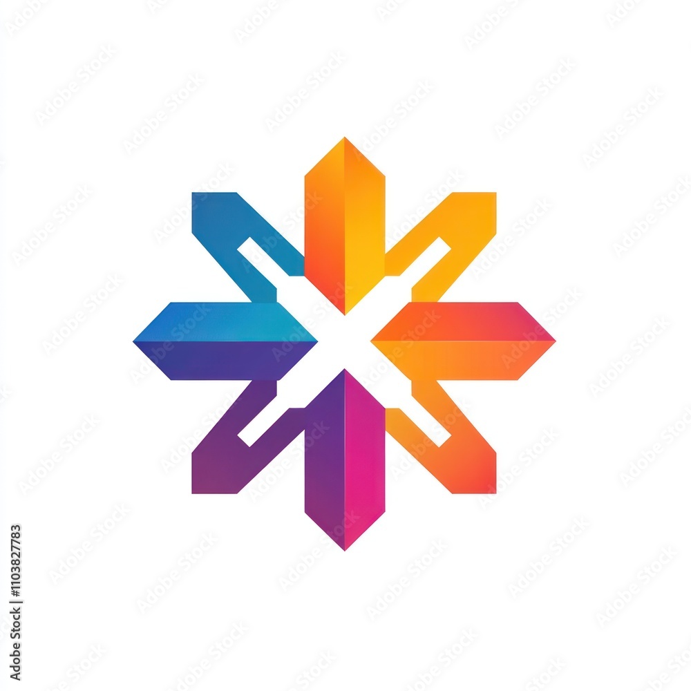 Abstract colorful geometric flower logo design. Abstract colorful geometric flower logo design.