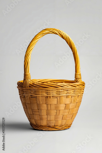 A wicker basket on a white background photo