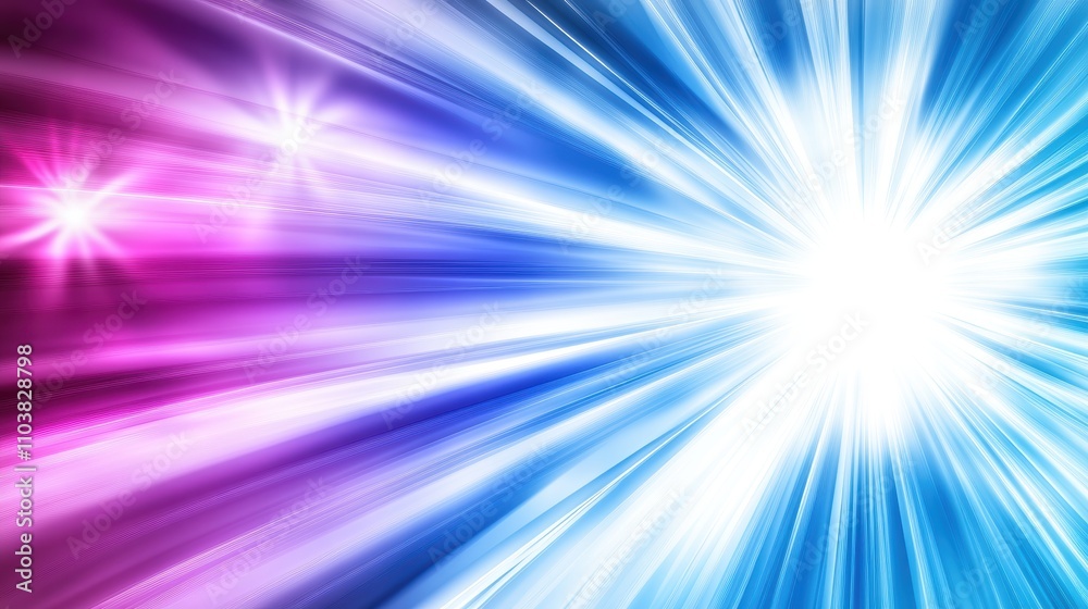 Abstract burst of light, blue and pink. Abstract burst of light, blue and pink.