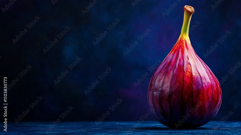 Fototapeta premium Vibrant fig fruit on a dark background, perfect for culinary and artistic use.