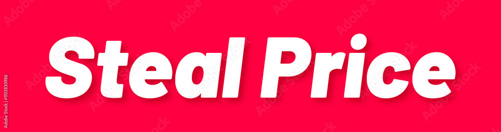 Steal Price Stamp, Red Background with Steal Price Word Rubber Stamp Banner