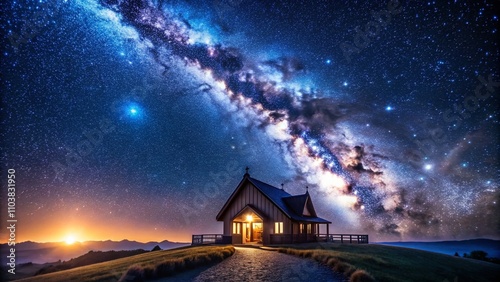 Wallpaper Mural Stunning Architectural Photography of a Space Background Featuring a Night Starry Sky, Vibrant Milky Way, and a Dark Blue Universe Fragment for Cosmic Imagery Torontodigital.ca