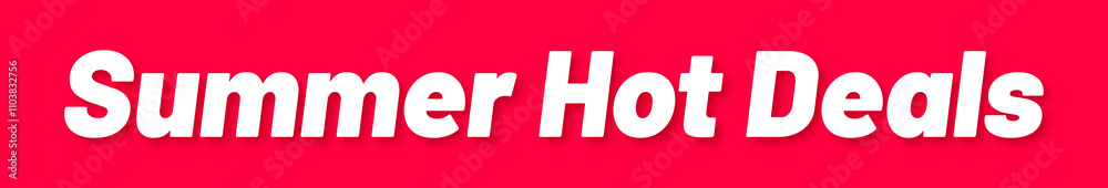 Summer Hot Deals Stamp, Red Background with Summer Hot Deals Word Rubber Stamp Banner
