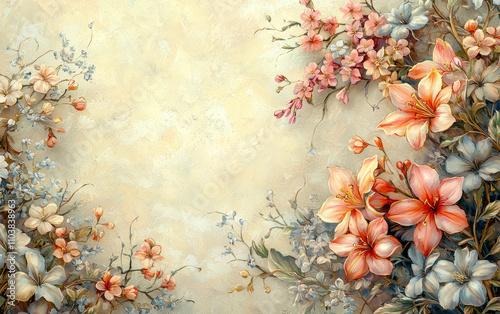 Vintage floral texture art background