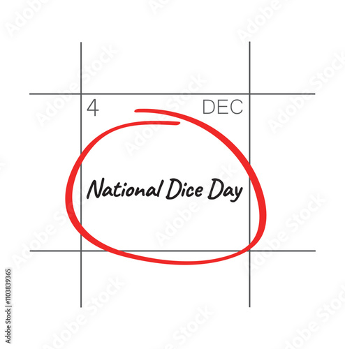 National Dice Day, December 4 - calendar day.