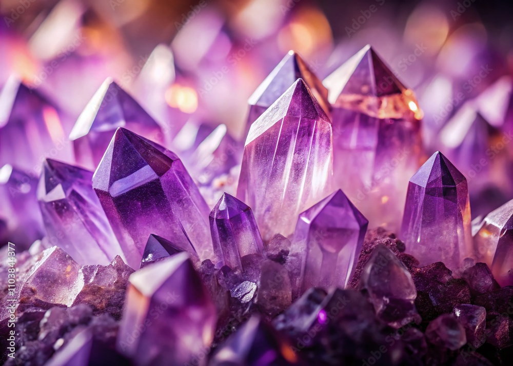 Stunning Isolated Light Amethyst Crystals with Stripes in Macro Detail Showcasing Intricate Patterns and Natural Beauty Against a Soft Focus Background for Crystal Enthusiasts Stunning Isolated Light Amethyst Crystals with Stripes in Macro Detail Showcasing Intricate Patterns and Natural Beauty Against a Soft Focus Background for Crystal Enthusiasts