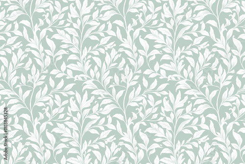 Toile pattern tapestry. Arts and crafts. Monochrome botanical pattern background. Created with Generative AI technology