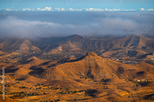 Landscape of the southern Tunisia between the villages of Matmata and Toujane. photo