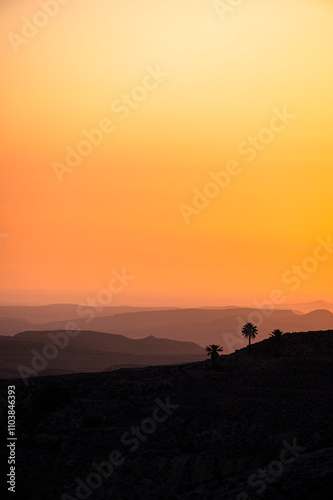 Landscape of the southern Tunisia between the villages of Matmata and Toujane.