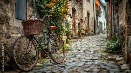 Vintage Bicycle with Woven ...