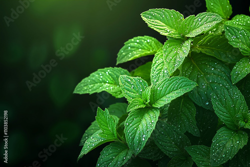 A close up of a plant with water droplets on it