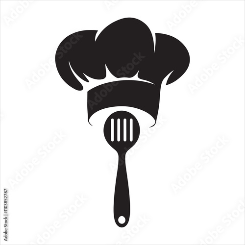set of vector different types of chef hat silhouette