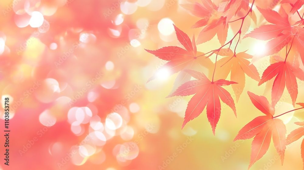 Soft, warm-toned autumn leaves glow against a bokeh background. Serenity in nature's palette. Soft, warm-toned autumn leaves glow against a bokeh background. Serenity in nature's palette.