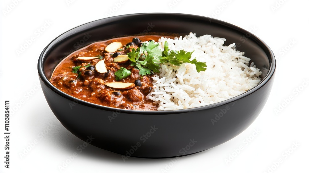 Delicious Indian Cuisine with Spicy Lentil Curry and White Rice Indian food cuisine Delicious Indian Cuisine with Spicy Lentil Curry and White Rice Indian food cuisine
