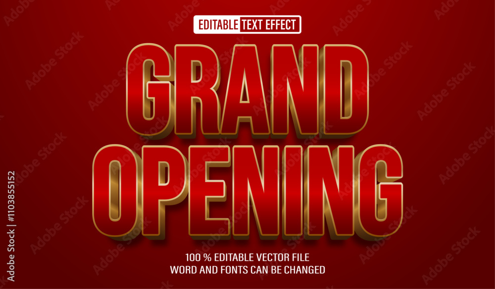 Editable 3d text style effect - Grand Opening text effect Template Editable 3d text style effect - Grand Opening text effect Template