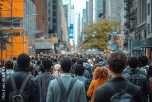 Wallpaper Mural Dynamic City Rush Hour Anonymous Commuters, Blurred Background Torontodigital.ca