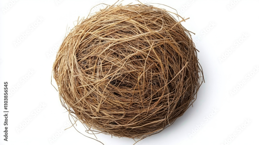 Raffia ball isolated on a white background, Raffia ball isolated on a white background,