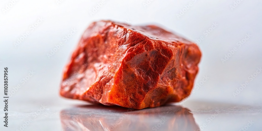 Stunning Tilt-Shift Photography of a Beautiful Red Stone on a White Background, Showcasing Unique Textures and Colors for Artistic and Naturalistic Visuals Stunning Tilt-Shift Photography of a Beautiful Red Stone on a White Background, Showcasing Unique Textures and Colors for Artistic and Naturalistic Visuals