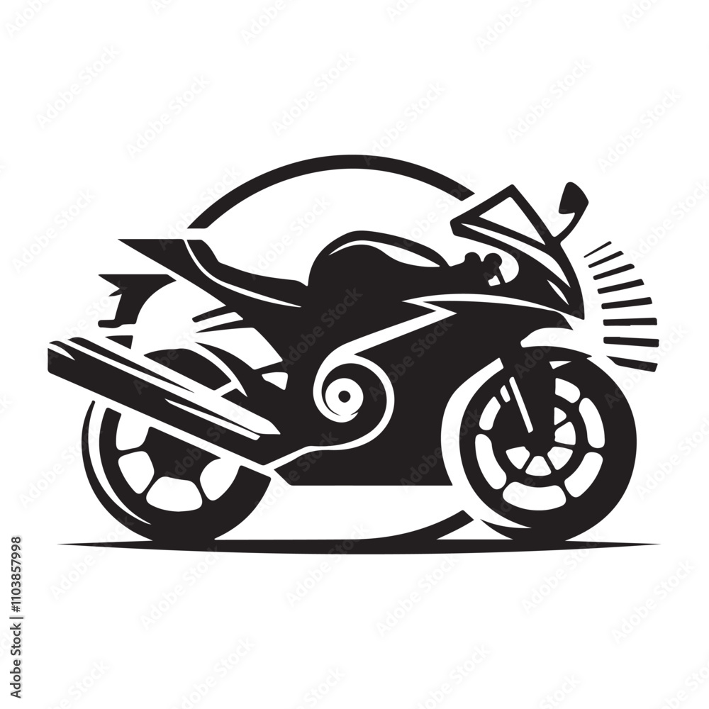 Professional Sports Bike Silhouette Vector for Branding and Advertising