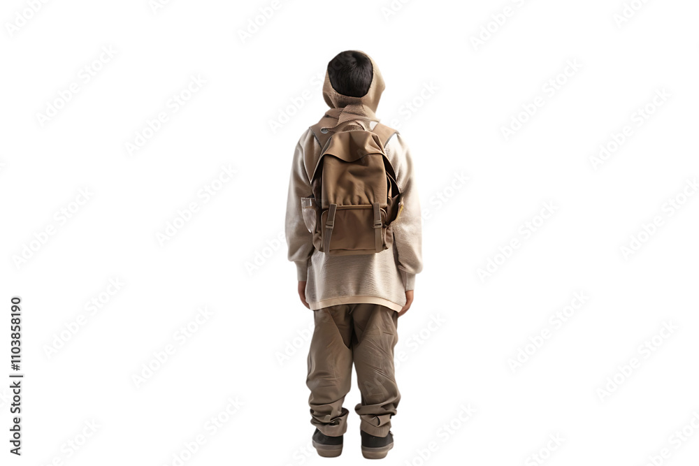 Boy with Backpack, Back View Boy with Backpack, Back View