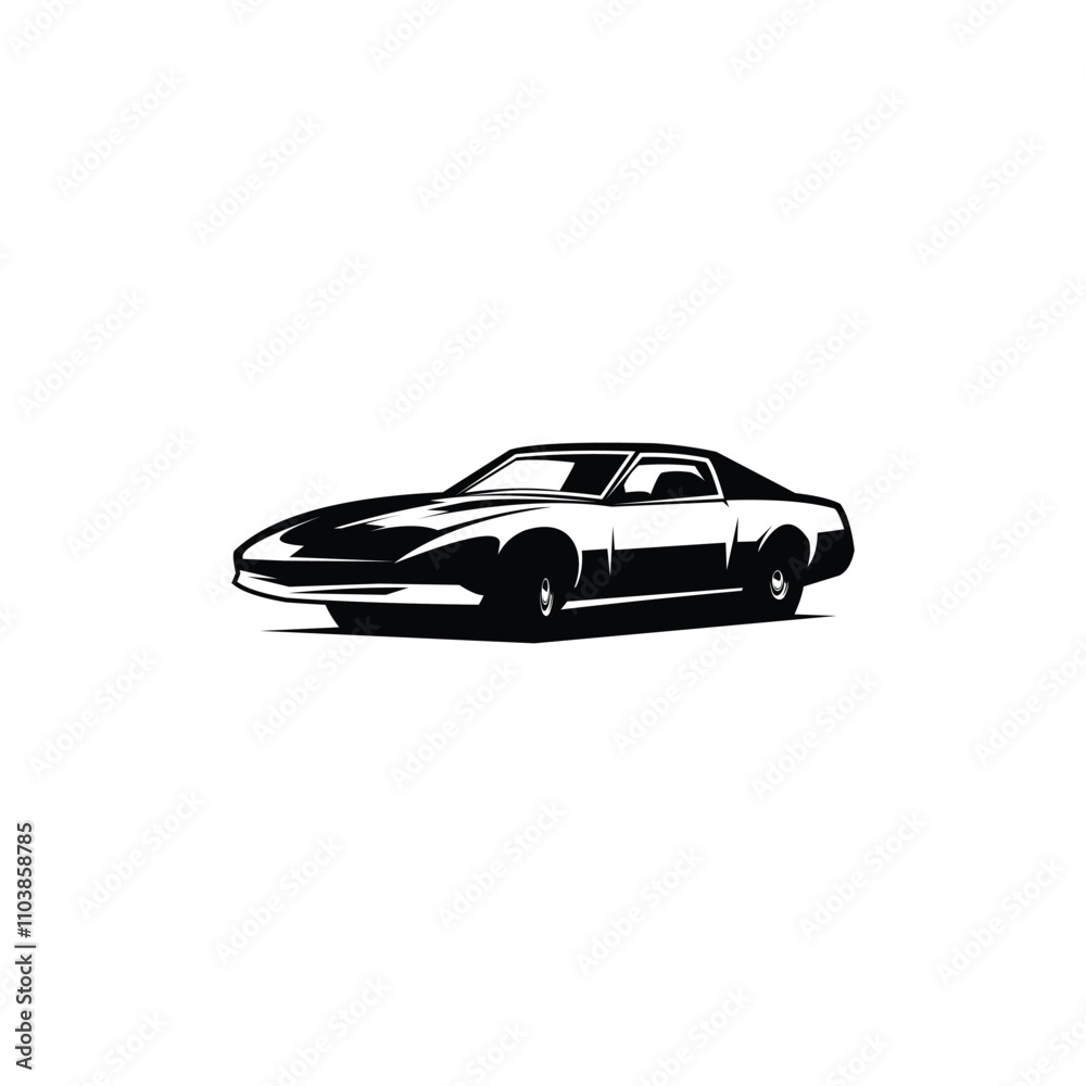 Naklejka premium super premium design vector illustration of vintage car Knight Rider. isolated white background shown from the side. best for logo, badge, emblem, icon, sticker design. available in eps 10