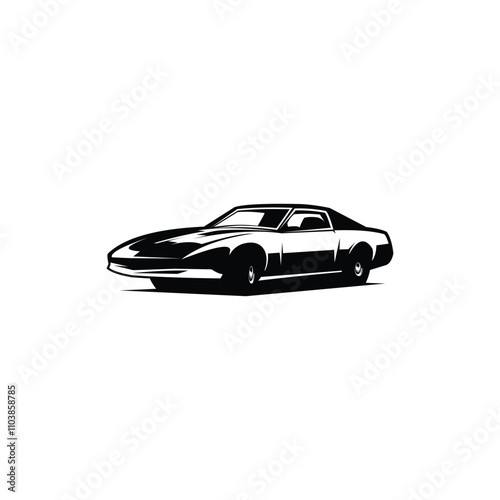 super premium design vector illustration of vintage car Knight Rider. isolated white background shown from the side. best for logo, badge, emblem, icon, sticker design. available in eps 10