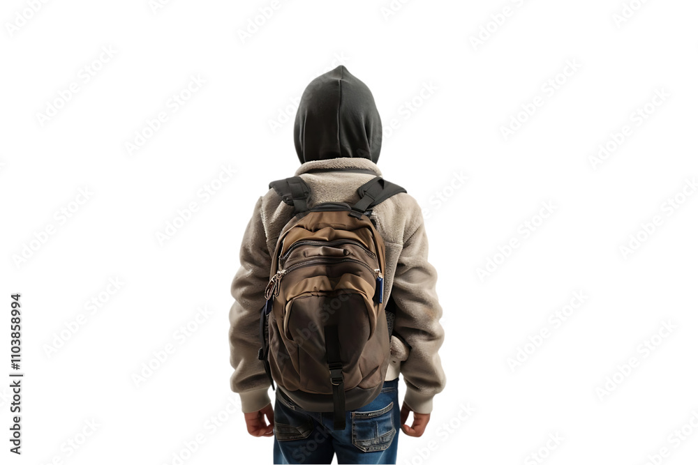 Hooded Figure with Backpack Hooded Figure with Backpack