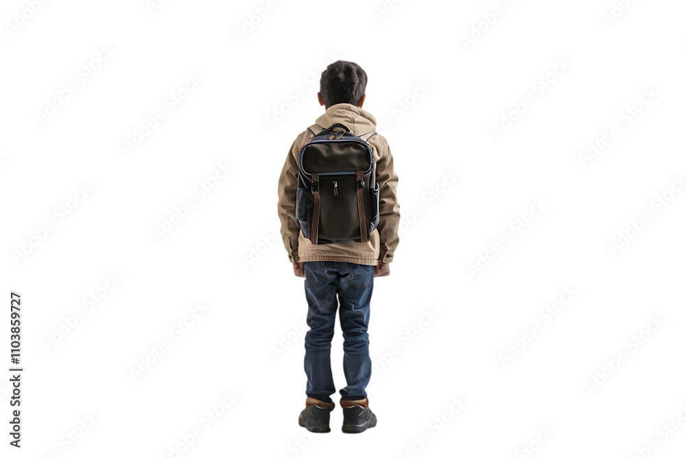 Boy with Backpack, Back View Boy with Backpack, Back View