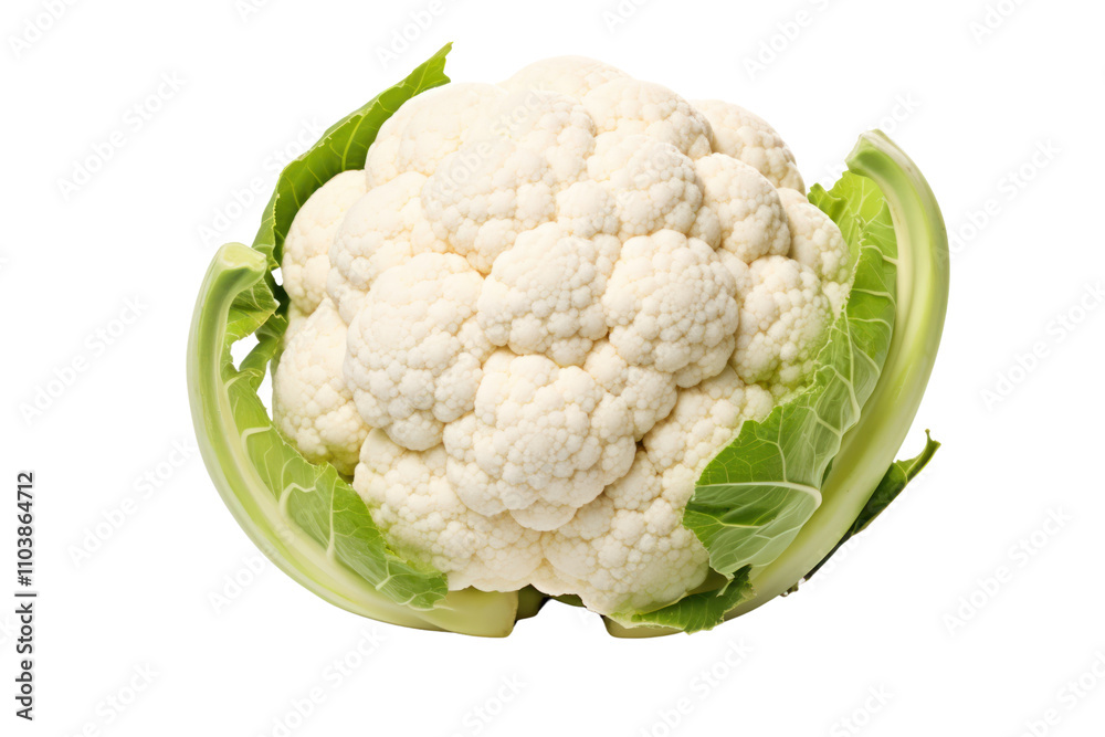 A whole cauliflower with an emphasis on its round shape and tightly packed florets, showcasing the freshness and vibrancy of this popular vegetable. A whole cauliflower with an emphasis on its round shape and tightly packed florets, showcasing the freshness and vibrancy of this popular vegetable.