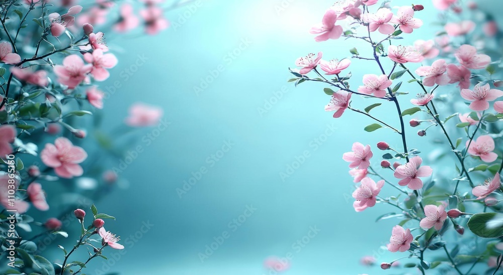 Fototapeta premium Beautiful floral spring abstract background of nature