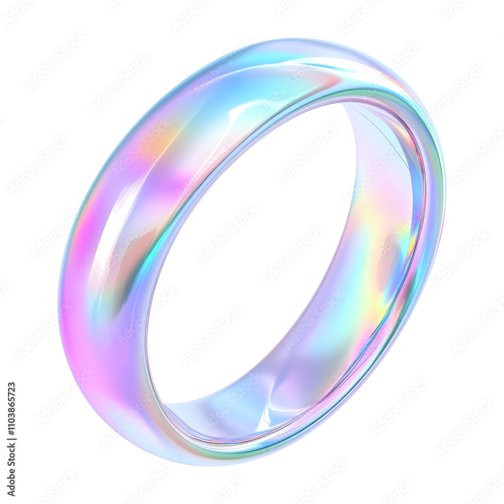circle ring fluid holographic Iridescent 3d render icon isolated on transparent background cutout circle ring fluid holographic Iridescent 3d render icon isolated on transparent background cutout
