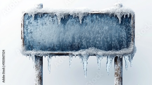 Frosted 3D Signboard with Icicles and No Text