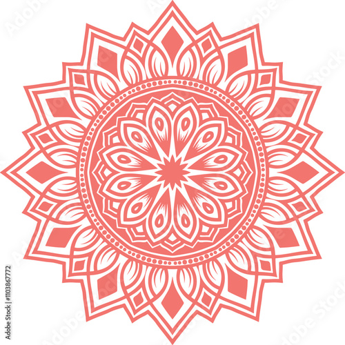 Vector hand drawn doodle mandala Bright Colors white background.