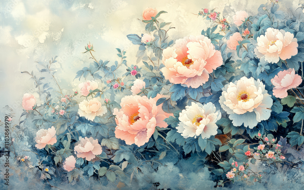 Retro style floral texture art background Retro style floral texture art background