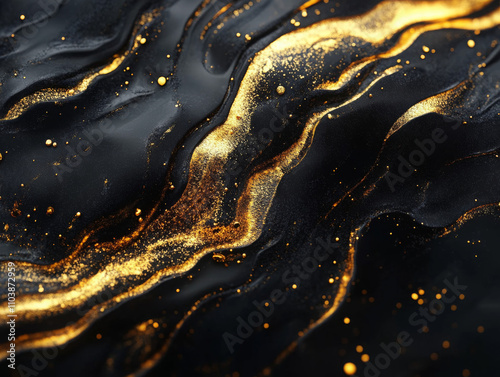 gold and black liquid abstract background wallpaper