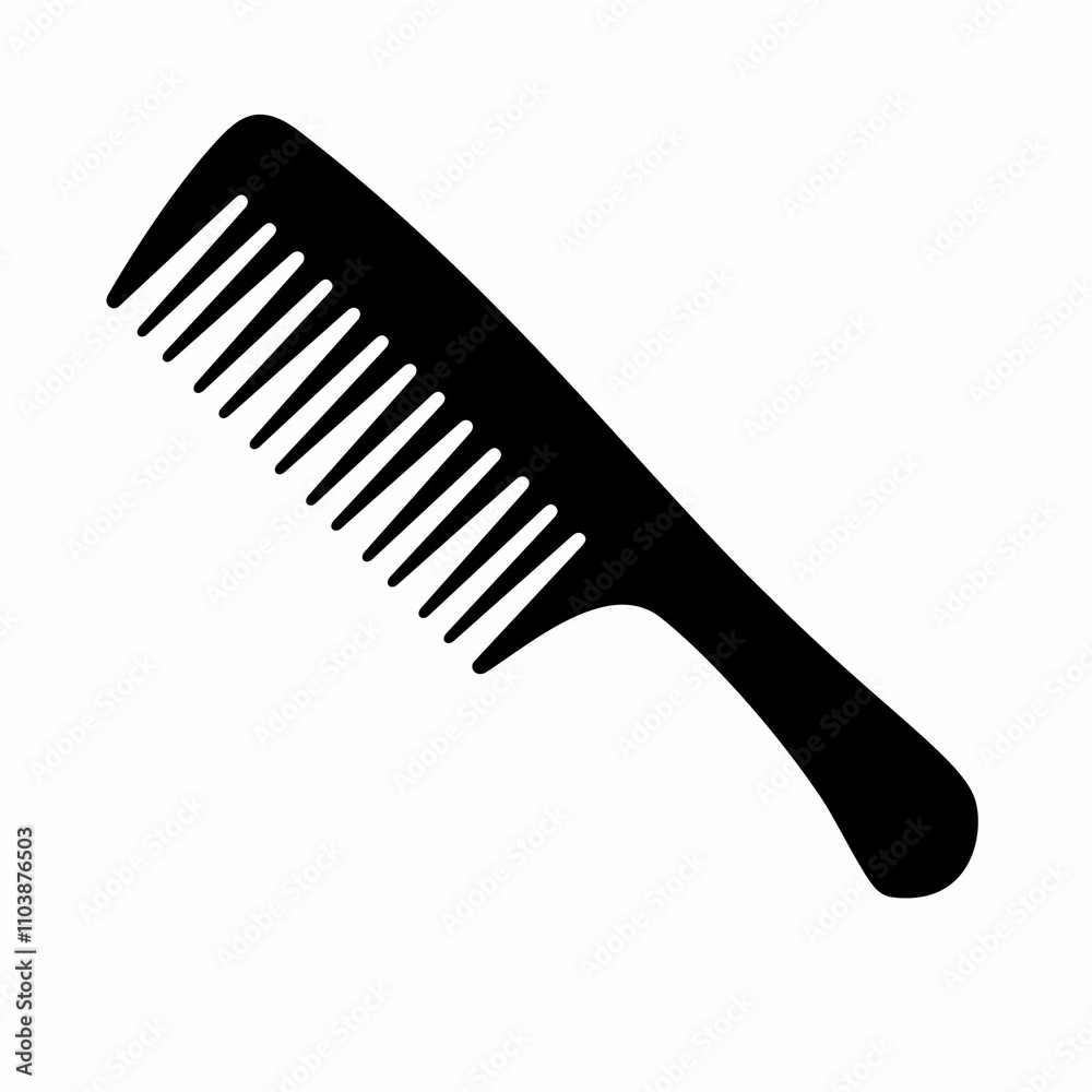 Comb icon silhouette. Flat image Comb icon silhouette. Flat image