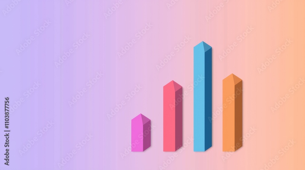 Vibrant Chart Illustrating Income Spike with Colorful Bars on Gradient Background Vibrant Chart Illustrating Income Spike with Colorful Bars on Gradient Background