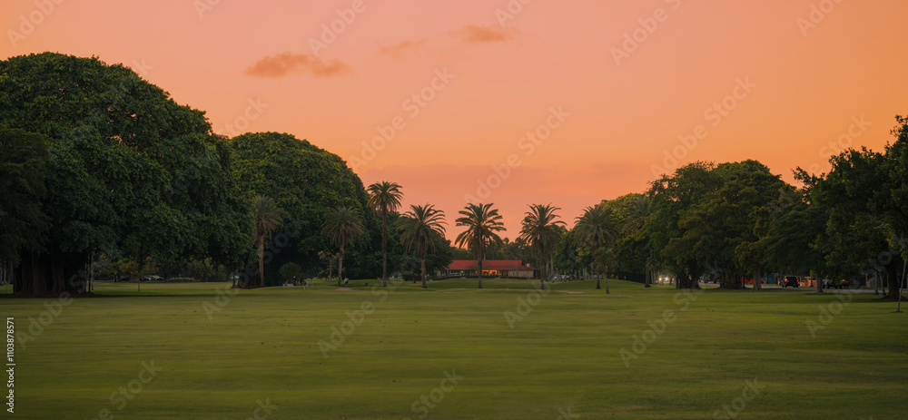 sunset in the greenway golf course coral gables miami sunset in the greenway golf course coral gables miami