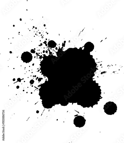 black brush painting splash splatter grunge graphic element