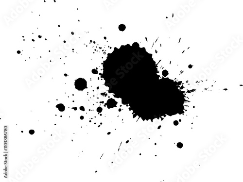 black ink brush dropped splash splatter grunge graphic