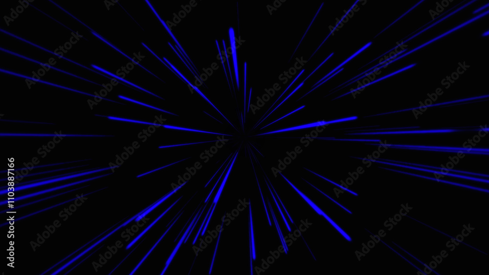 Futuristic data flow. Explosion effect. abstract warp speed blue color light motion on black background Futuristic data flow. Explosion effect. abstract warp speed blue color light motion on black background