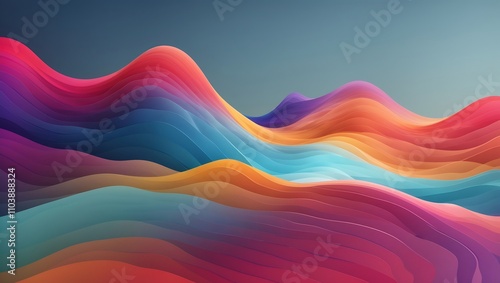 beautiful background of Colorful wavy abstract shapes 