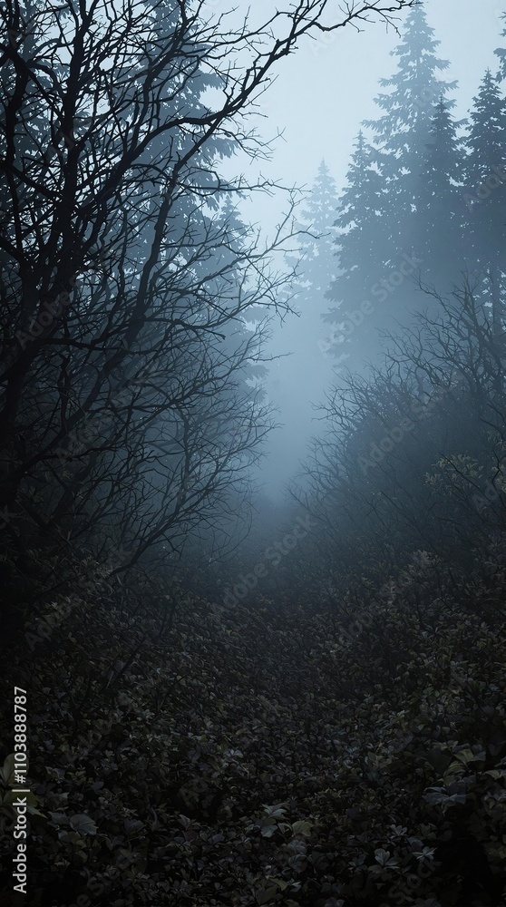 Naklejka premium Dense thicket of thorns and brambles in a forest, , thorns, bush