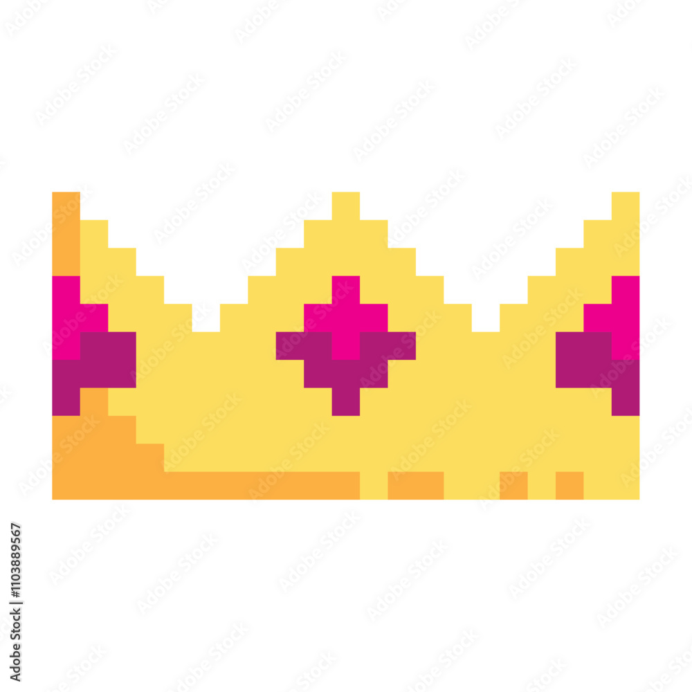 Fototapeta premium video game item pixelated crown
